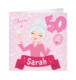 pd party XL Greeting Card - 50 Jaar Sarah
