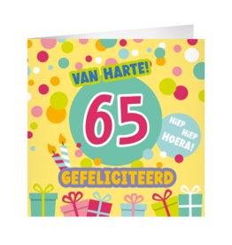pd party XL Greeting Card - 65 Jaar