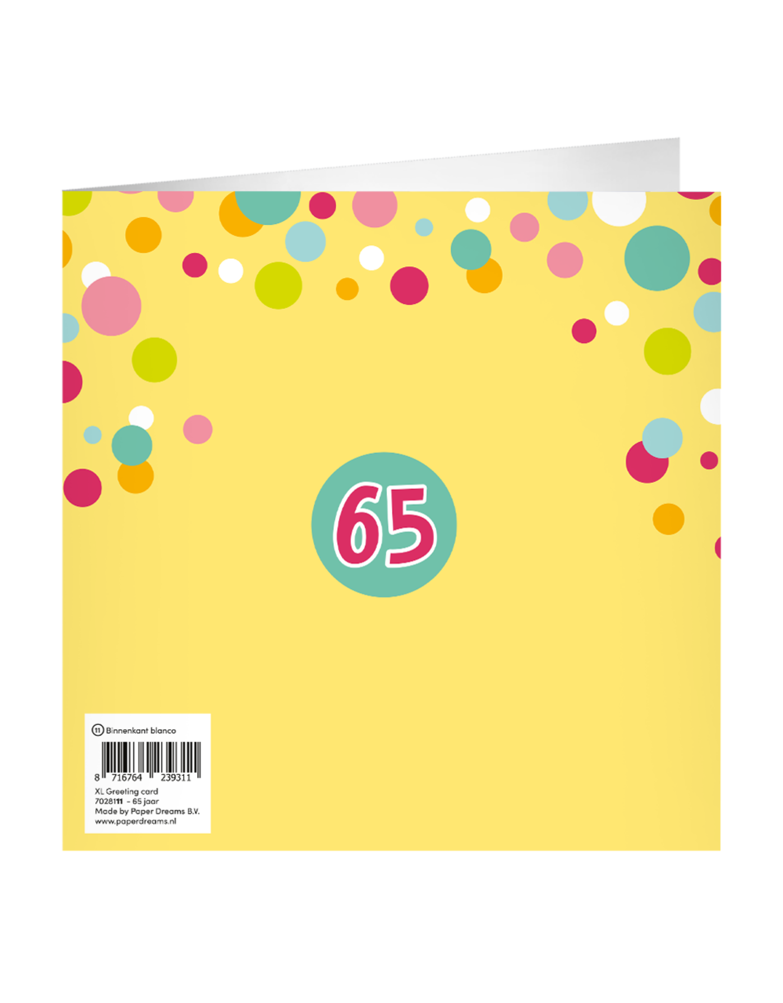 pd party XL Greeting Card - 65 Jaar