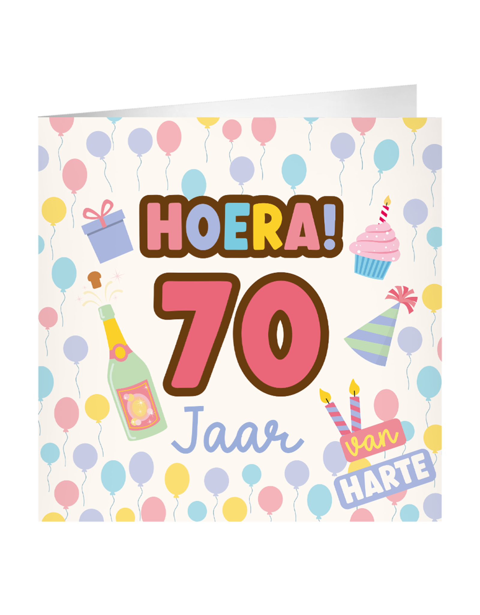 pd party XL Greeting Card - 70 Jaar