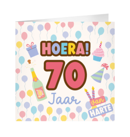 pd party XL Greeting Card - 70 Jaar