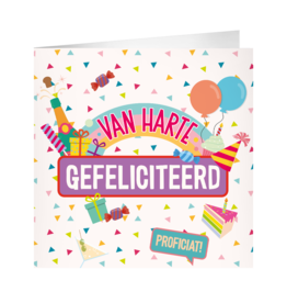 pd party XL Greeting Card - Van harte gefeliciteerd
