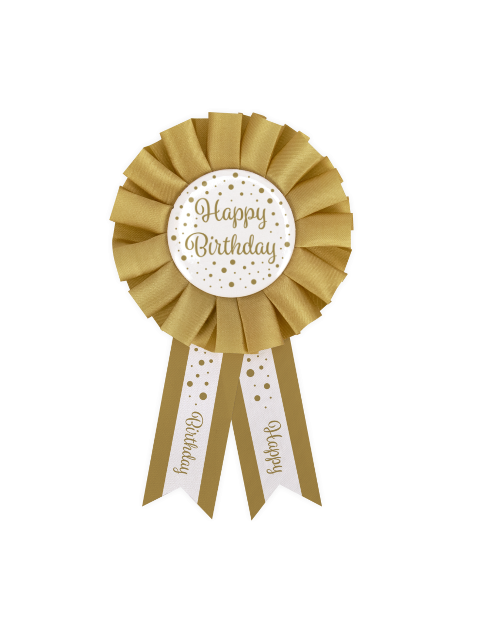 pd party Party Rozet gold/white Happy Birthday