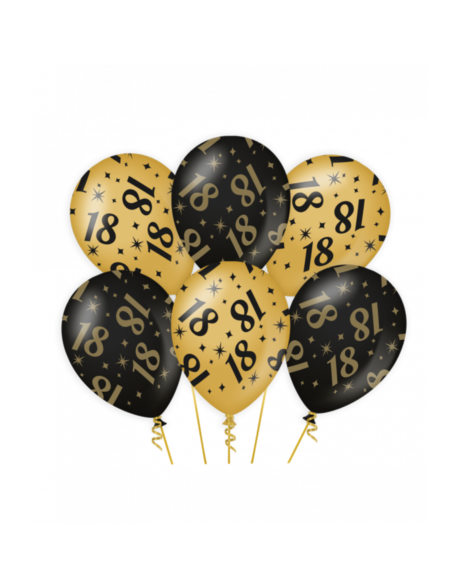 pd party Party Balloons Black/Gold - 18