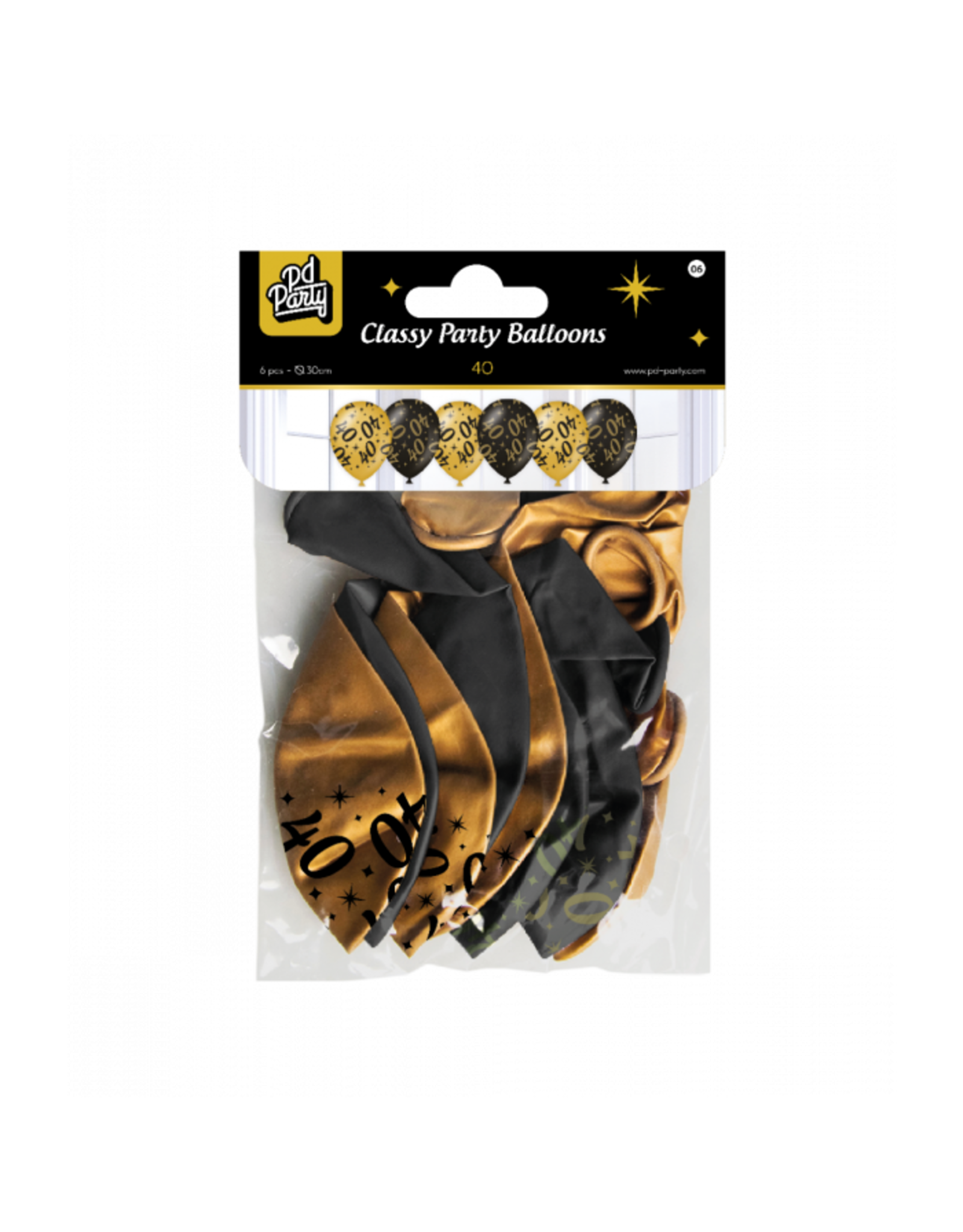 pd party Party Balloons Black/Gold - 40