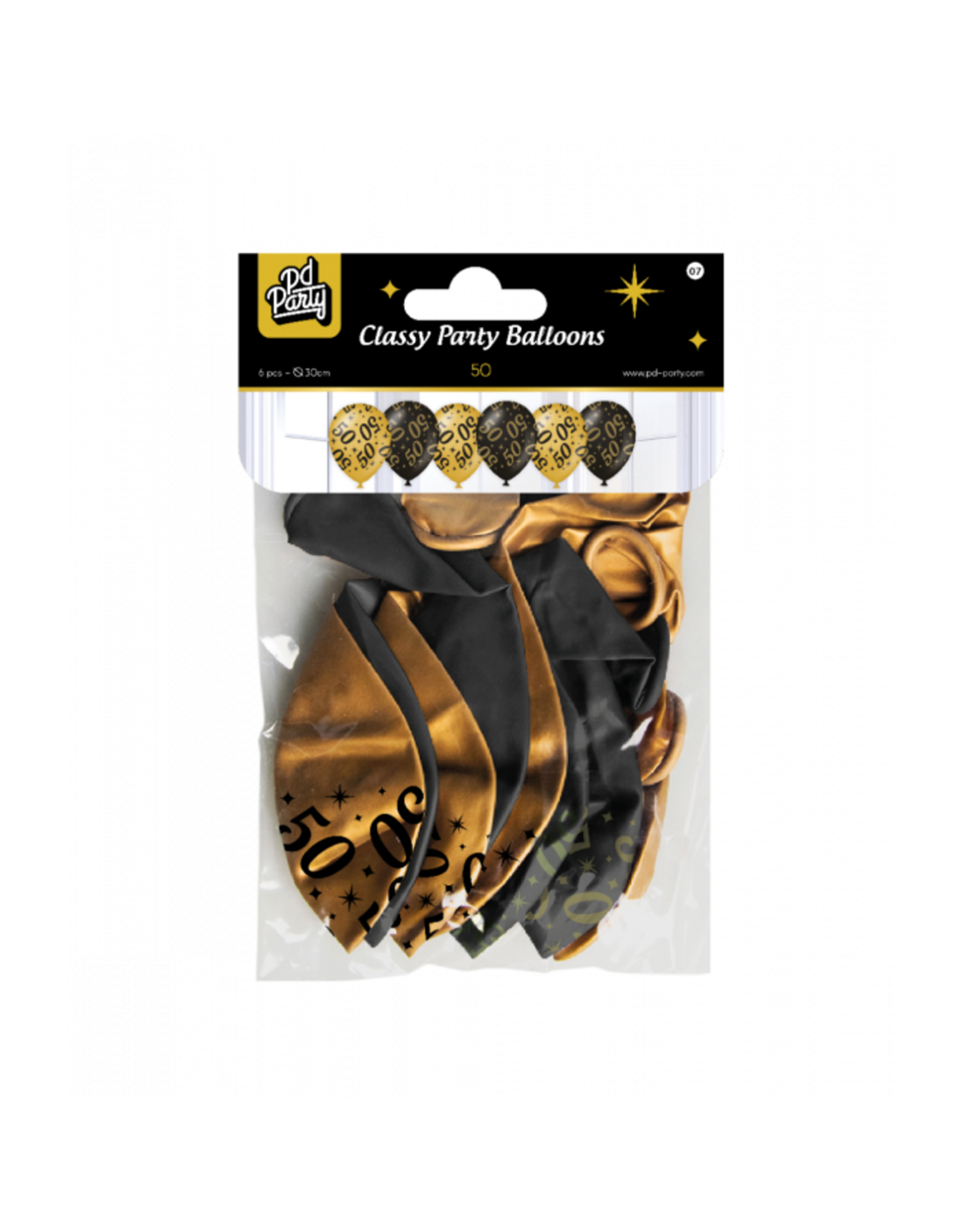 pd party Party Balloons Black/Gold - 50