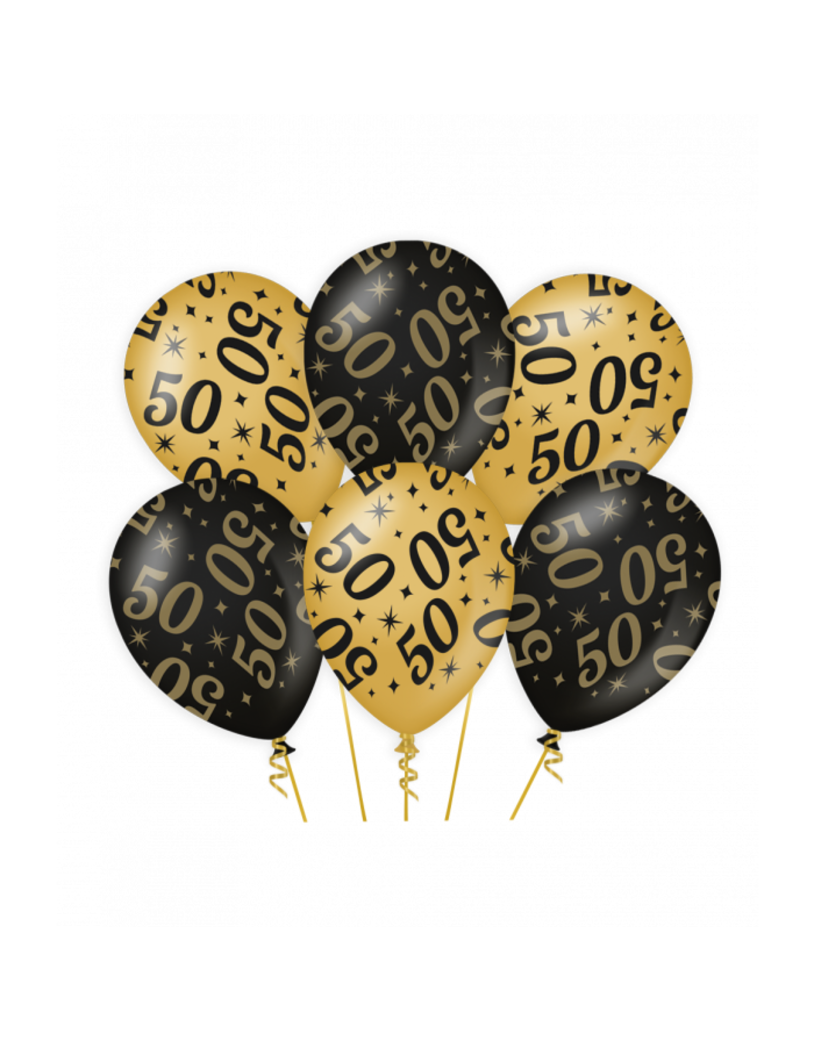 pd party Party Balloons Black/Gold - 50