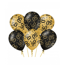 pd party Party Balloons Black/Gold - 50