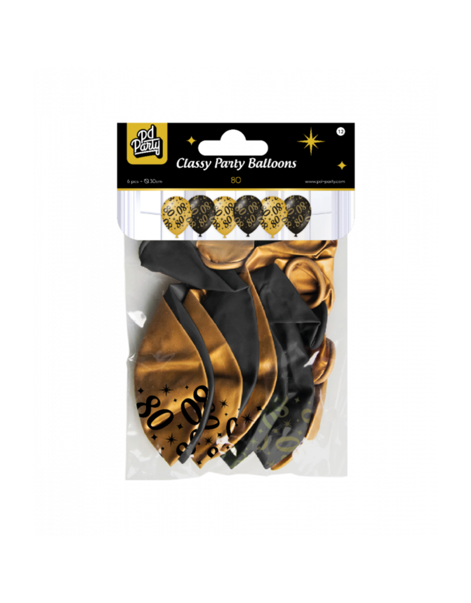 pd party Party Balloons Black/Gold - 80