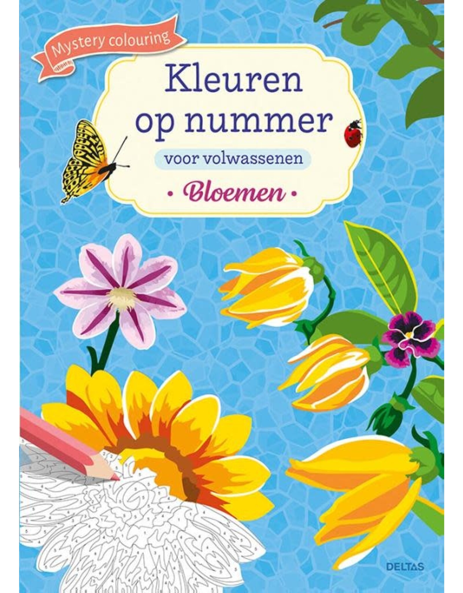 Deltas Kleuren op nummer voor volwassenen - Bloemen