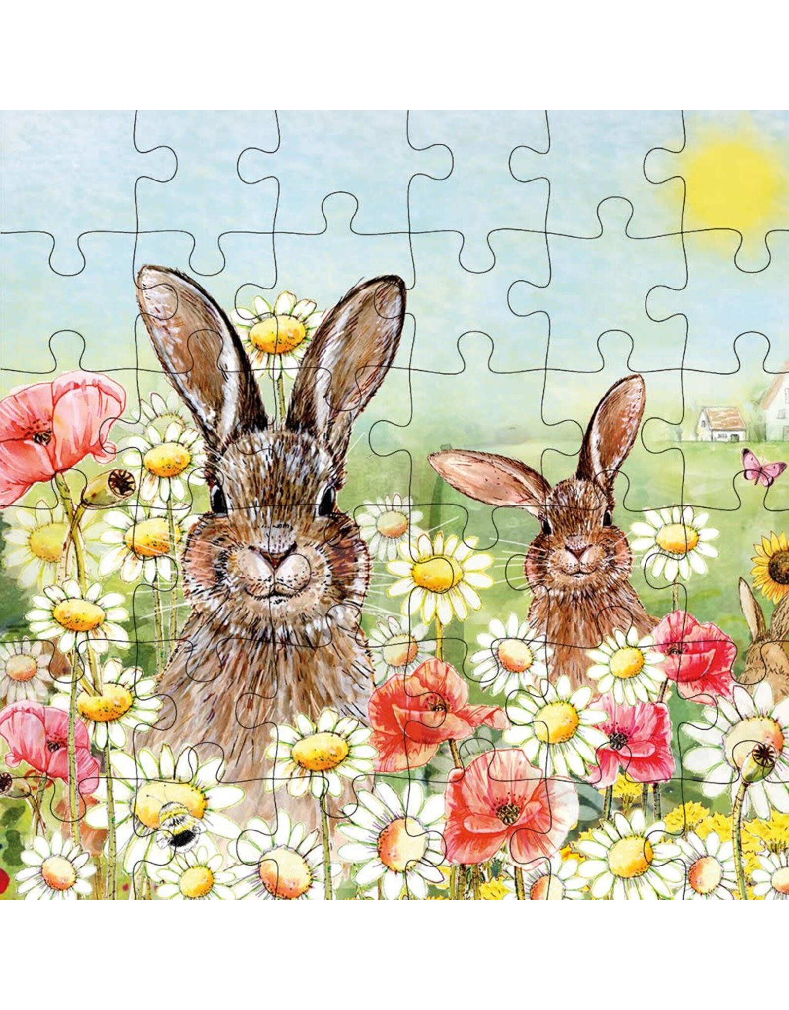 Animal Friends Animal Friends Card + Puzzle "Hares"