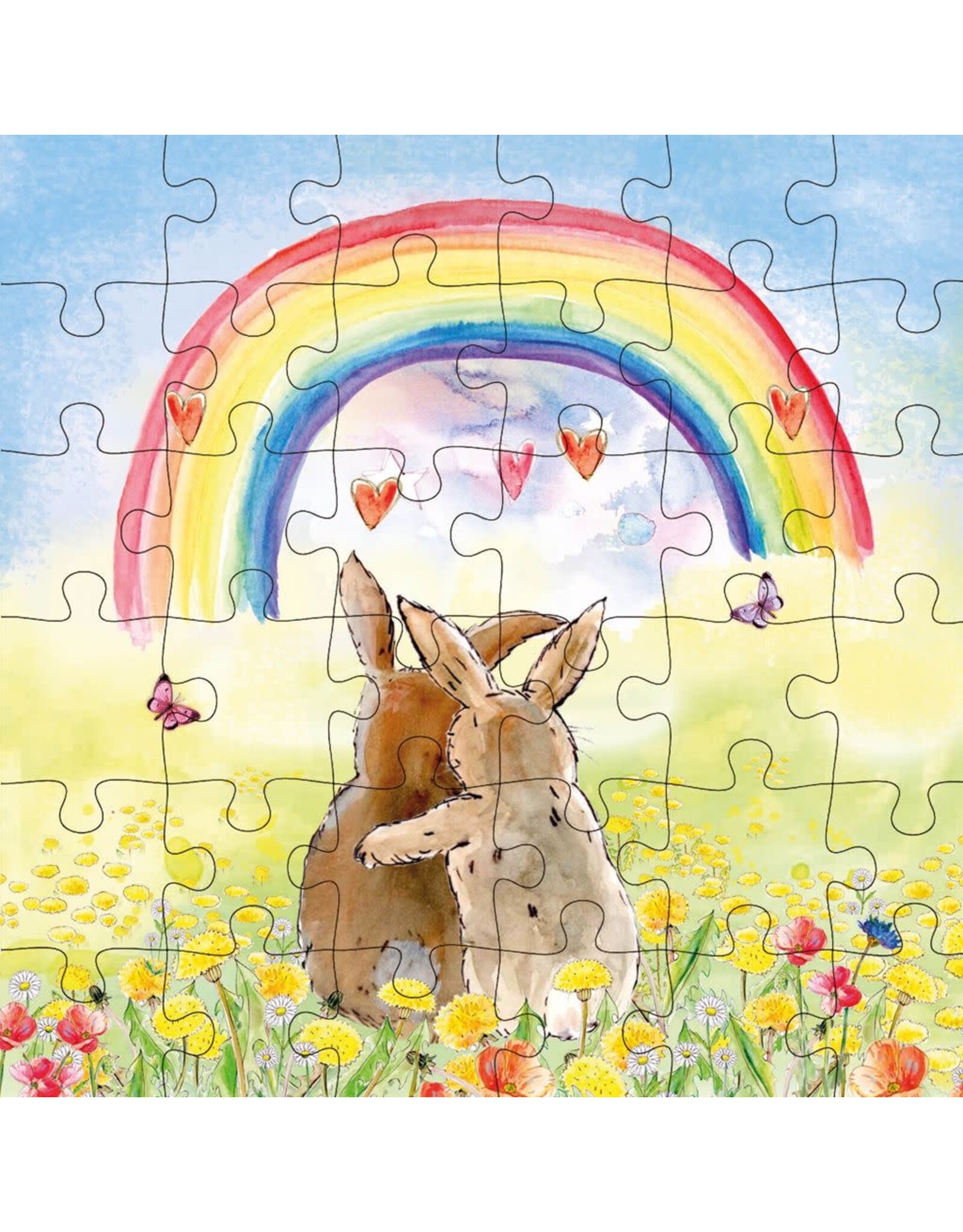 Animal Friends Animal Friends Card + Puzzle "Rainbow"