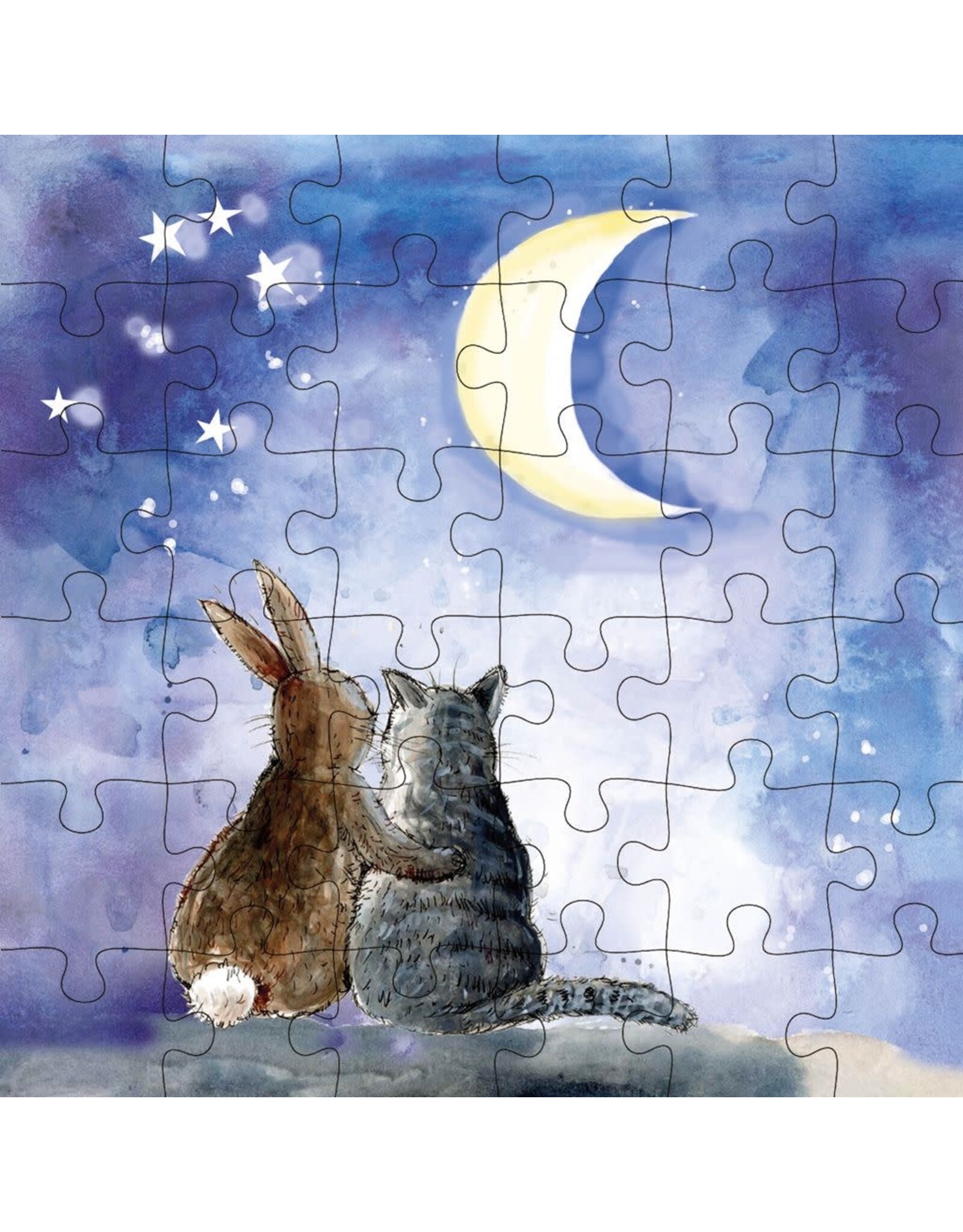Animal Friends Animal Friends Card + Puzzle "Moonlight"
