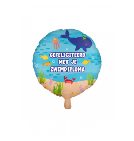 pd party "Zwemdiploma" Folieballon