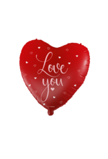 pd party "Love You" Folieballon Rood
