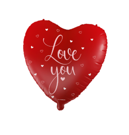 pd party "Love You" Folieballon Rood