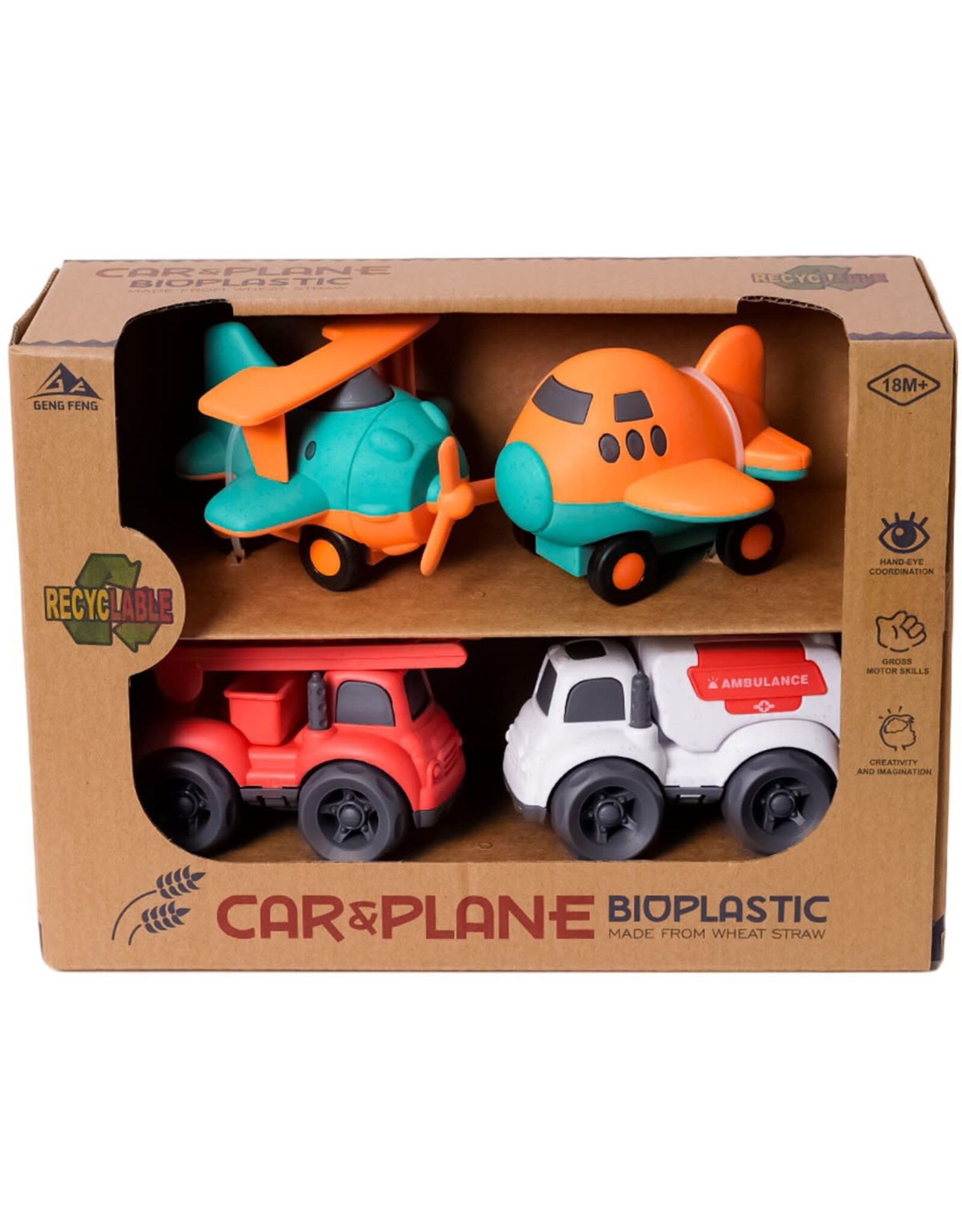 BIOplastic  auto-vliegtuig set 4-delig