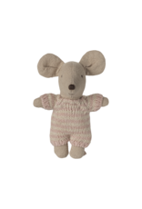 Maileg Baby Mouse in Carry Cot - Rose