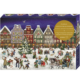 Puzzle Adventskalender - Winterabend in der Stadt