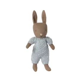 Maileg Rabbit Micro Knitted Suit - Brown Blue