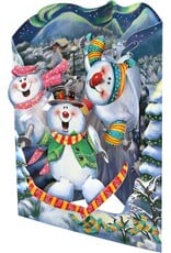 3D Swing Christmas Card "Snowmen"