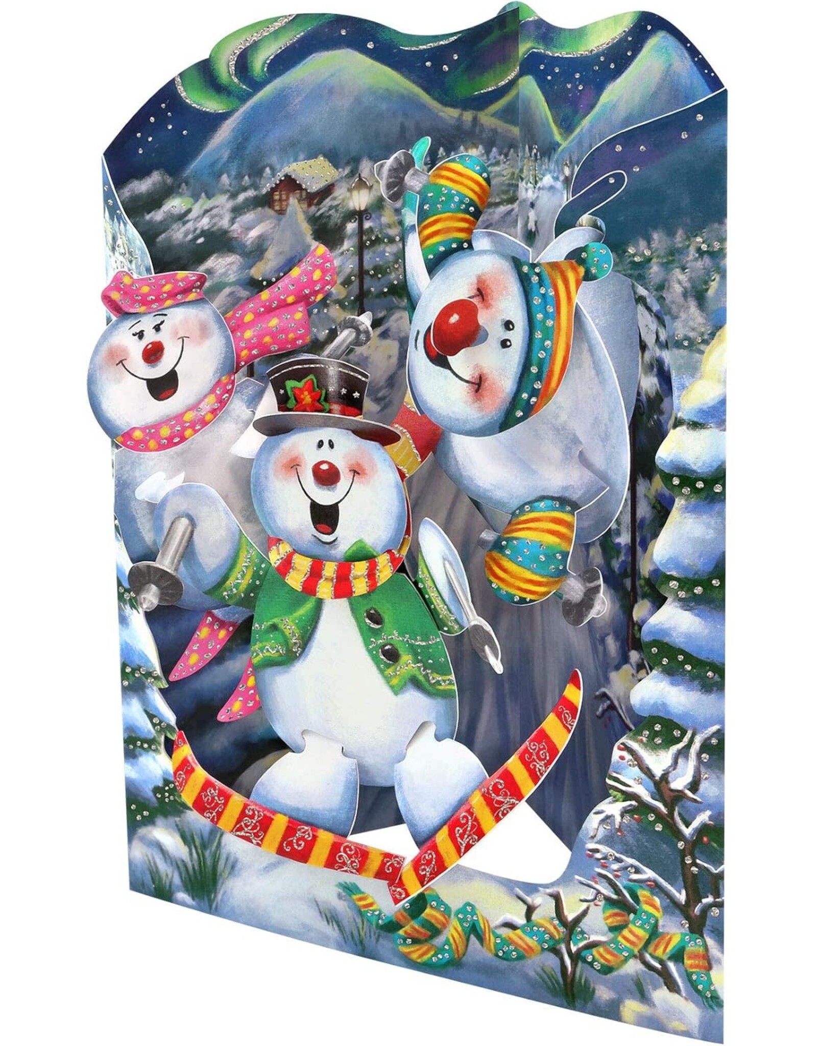 3D Swing Christmas Card "Snowmen"