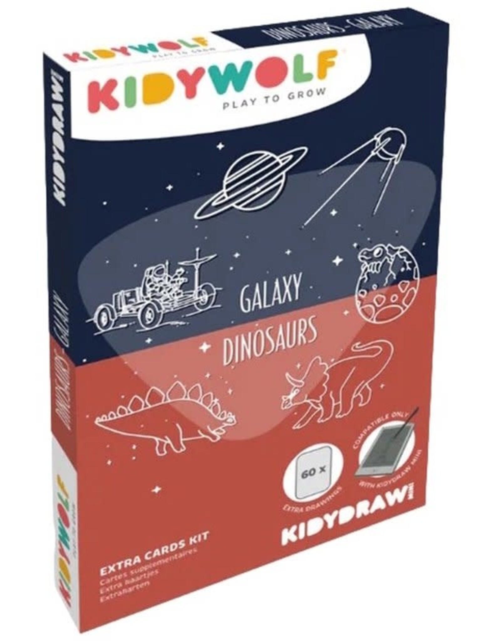 KidyWolf REFIL KIDYDRAW Mini - Dinosaurussen & Sterrenstelsel