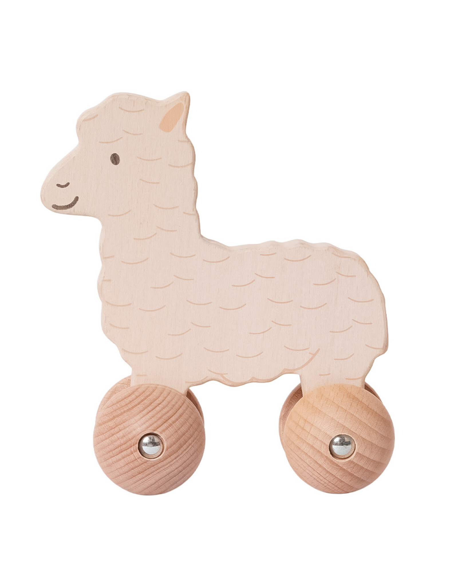 Houten Alpaca op wielen
