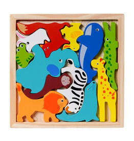 Houten Vormenpuzzel Wilde Dieren