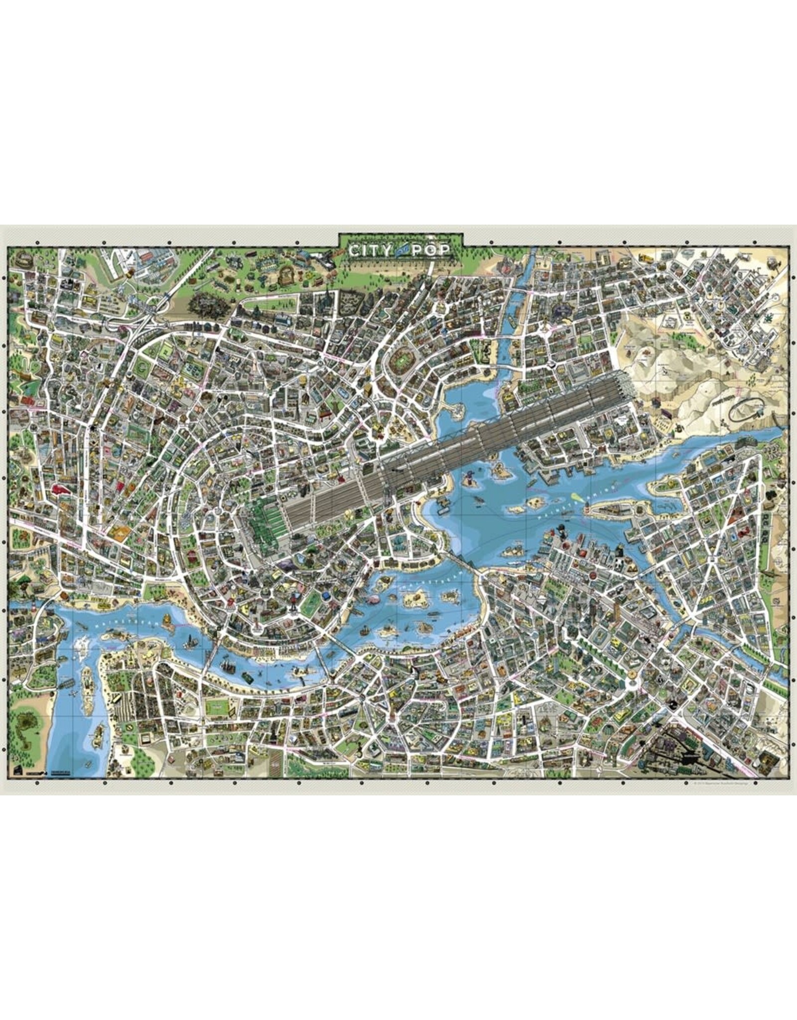 Heye Map Art Puzzle + Poster "City of Pop"