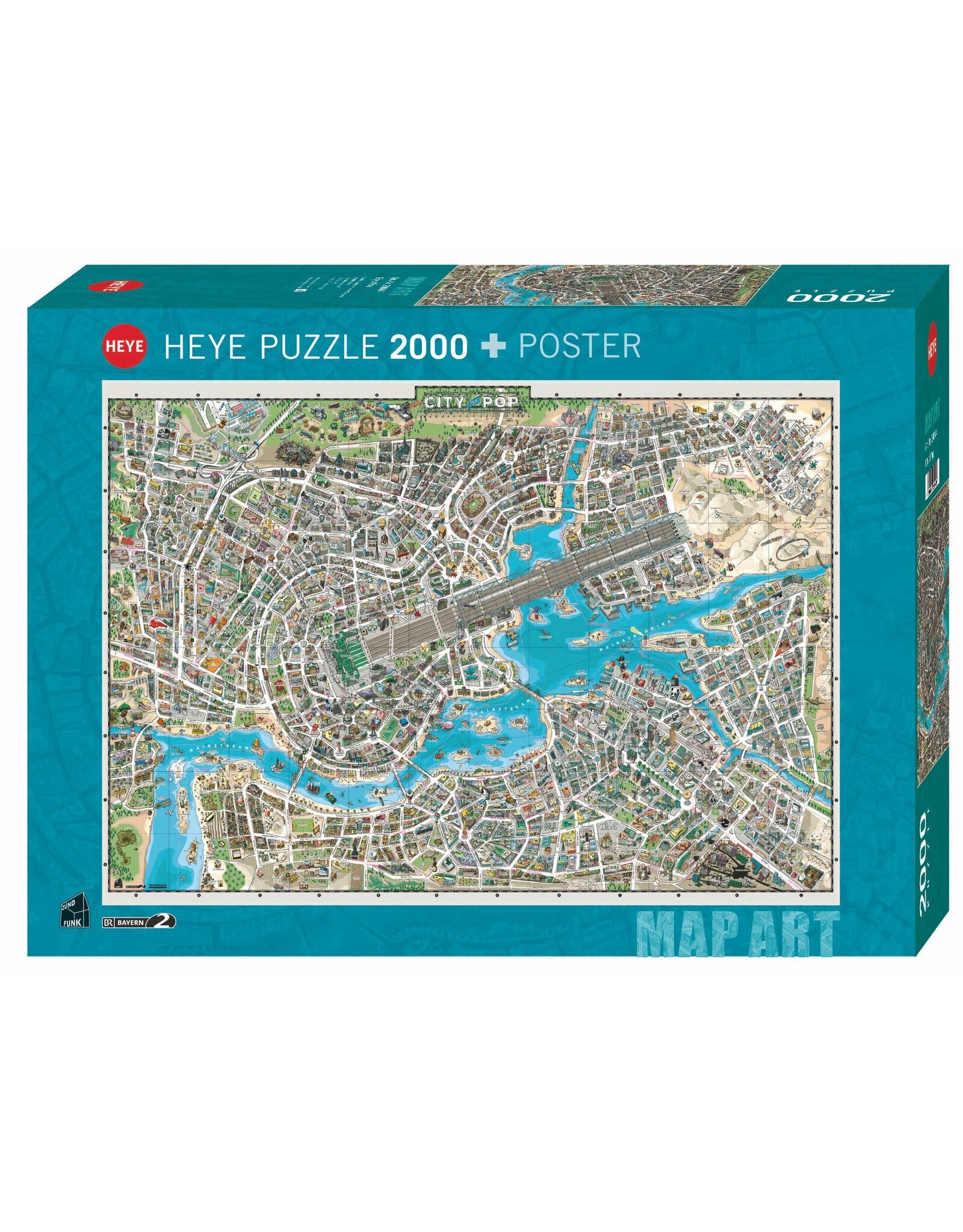 Heye Map Art Puzzle + Poster "City of Pop"