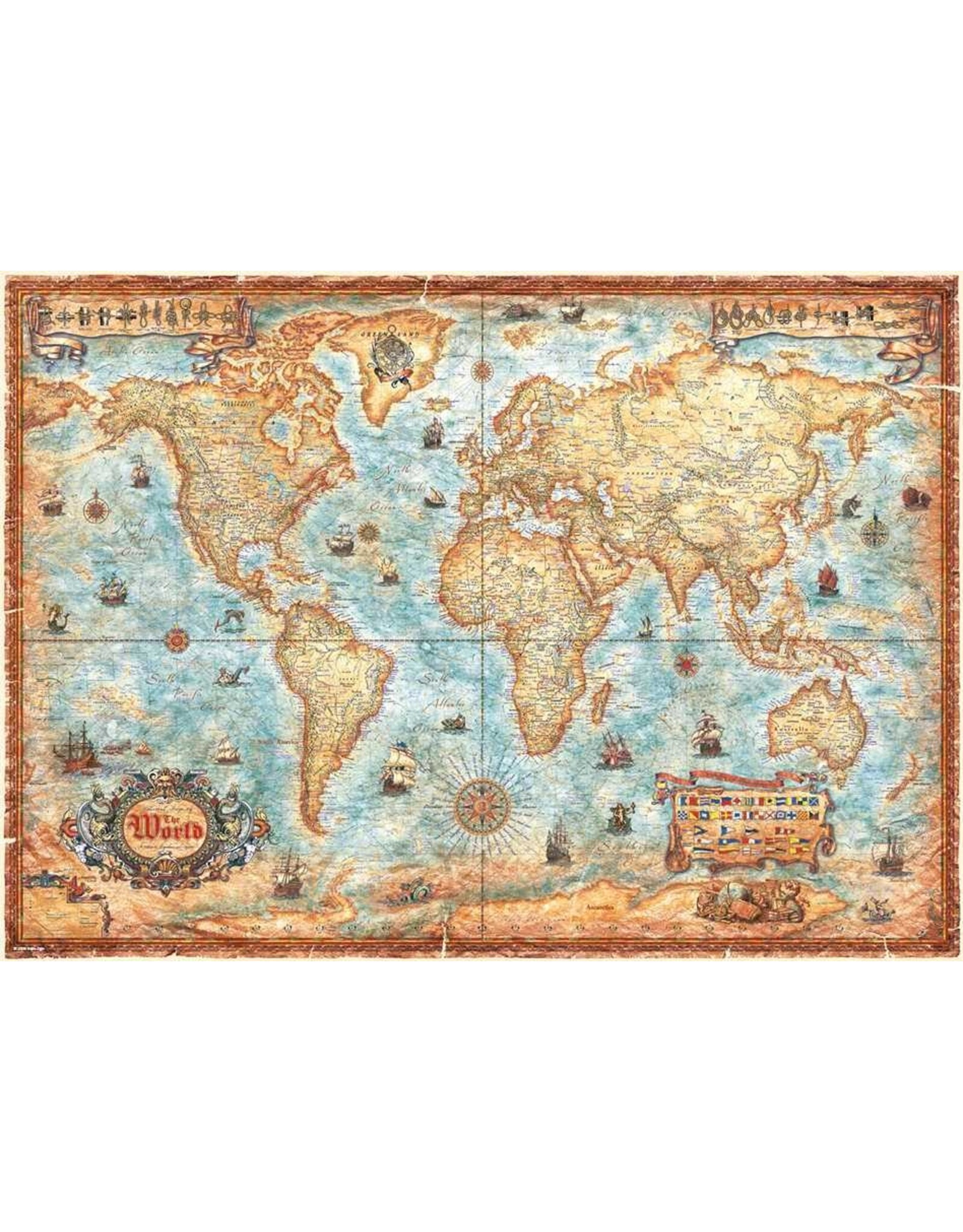 Heye Map Art Puzzle + Poster "The World"