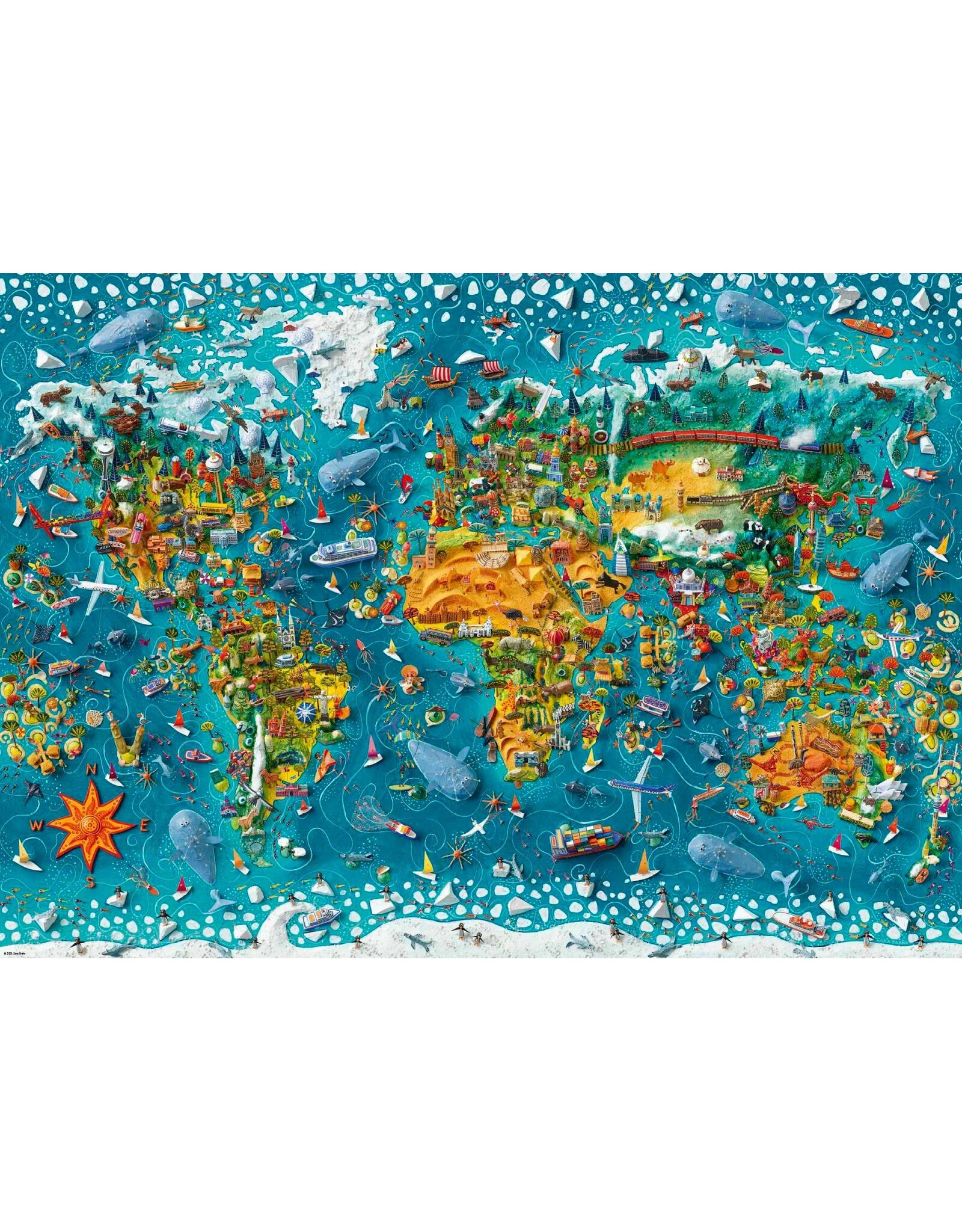 Heye Map Art Puzzle + Poster "Miniature World"