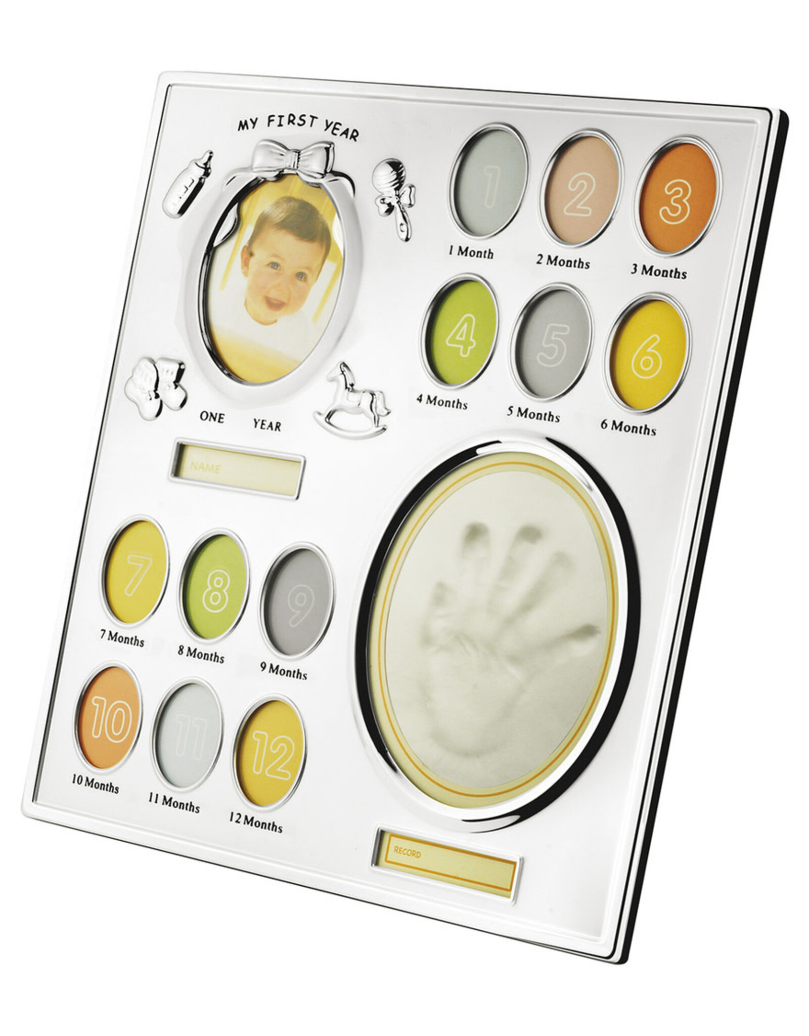 Zilverstad Verzilverde Fotolijst Eerste Jaar met Gips