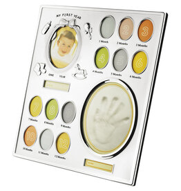 Zilverstad Verzilverde Fotolijst Eerste Jaar met Gips