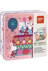 APLI Stickerkaarten in Blik ''Feest''