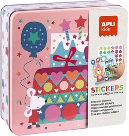 APLI Stickerkaarten in Blik ''Feest''