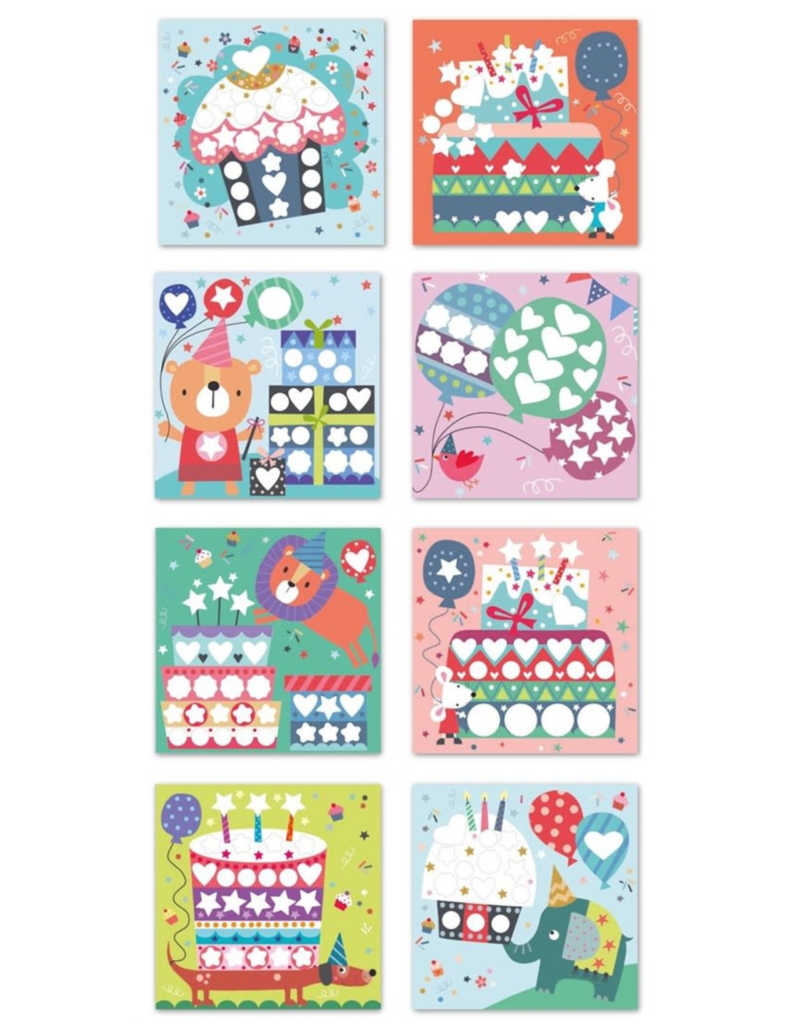 APLI Stickerkaarten in Blik ''Feest''