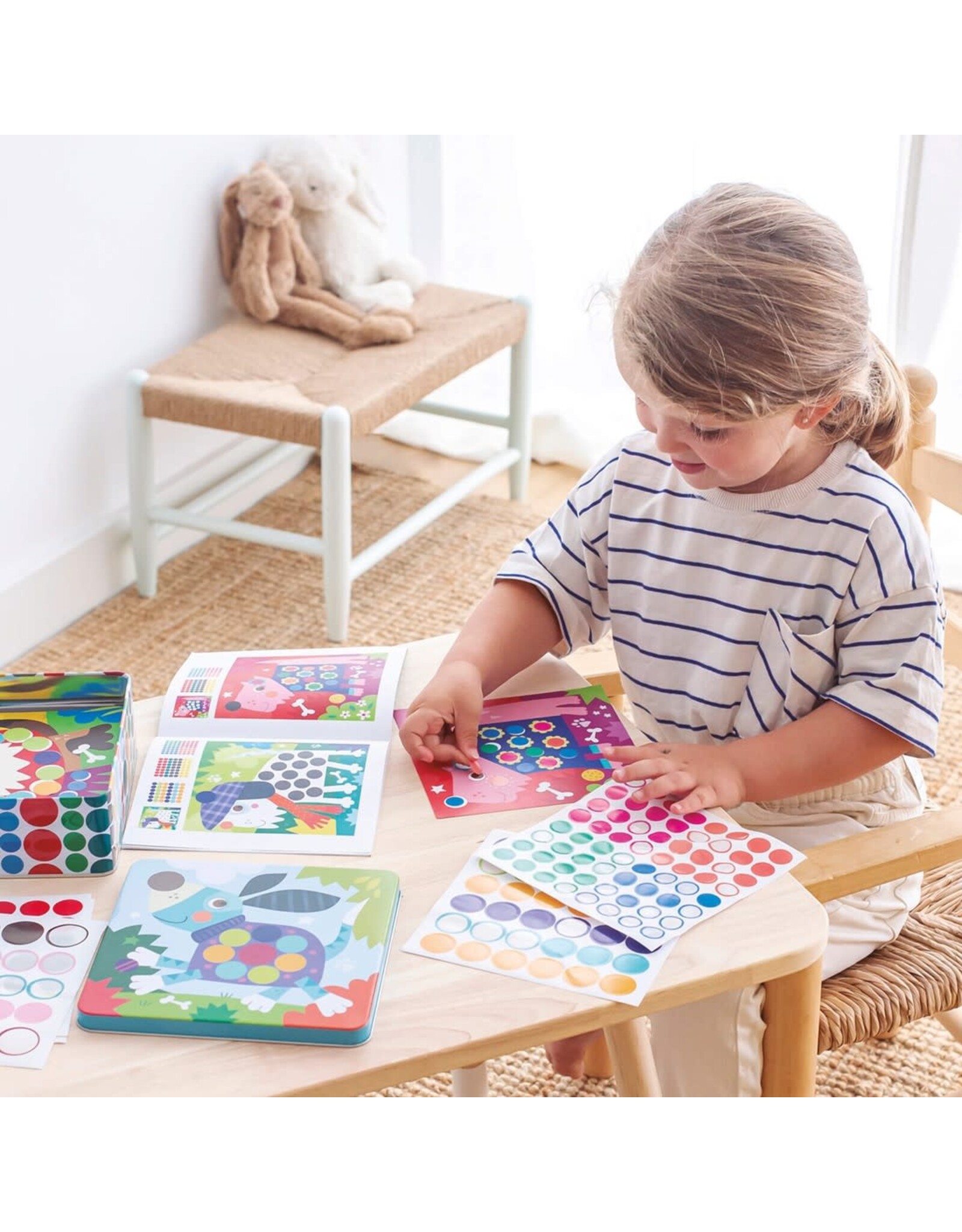 APLI Stickerkaarten in blik "Hond"