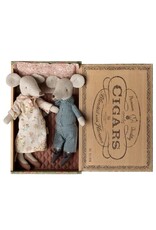 Maileg Grandma and Grandpa Mice in Cigarbox