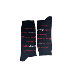 Nooitgedacht Cadeau Herensokken - Never walk alone! (rood/wit)