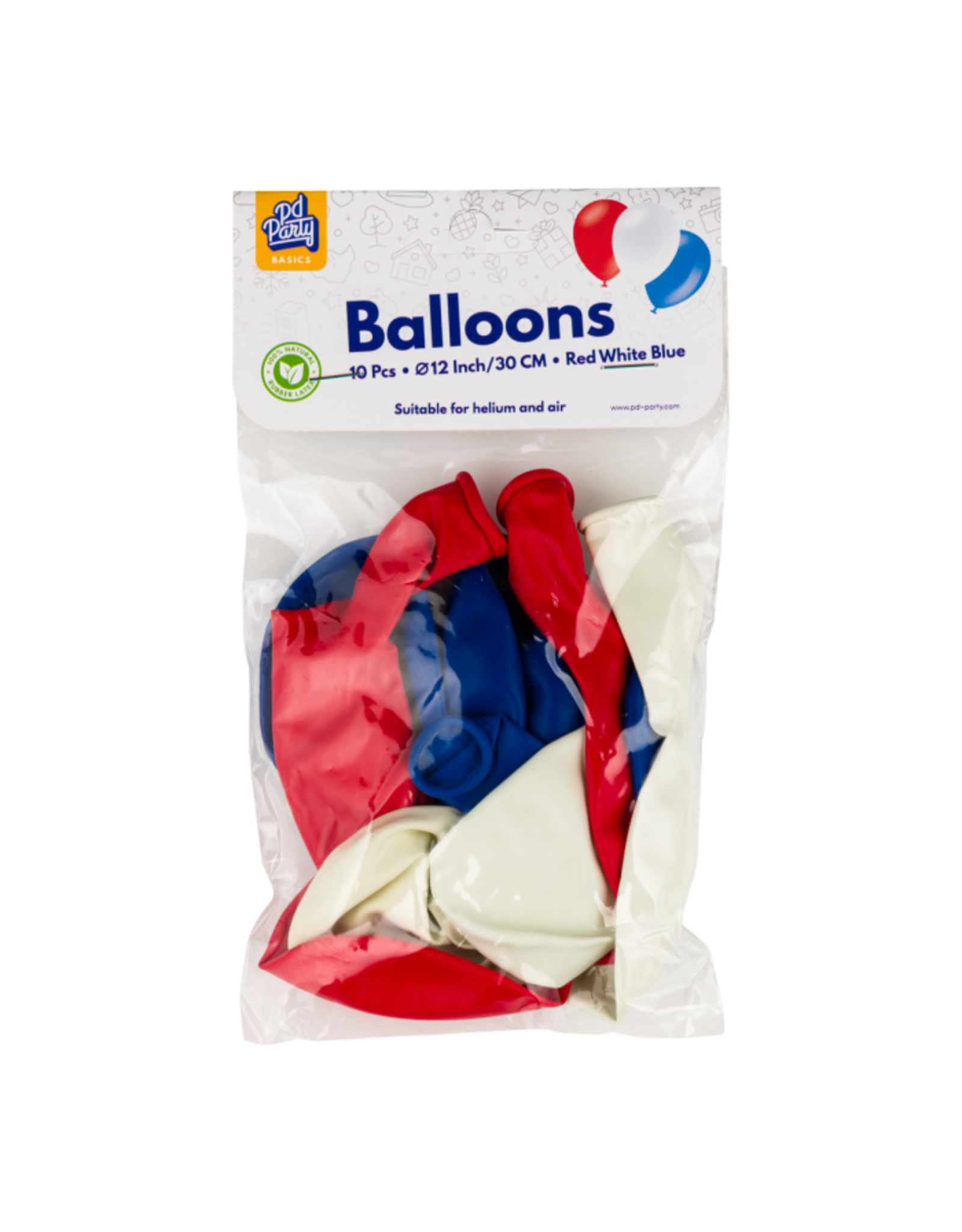 pd party Ballonnen 10 stuks Rood Wit Blauw