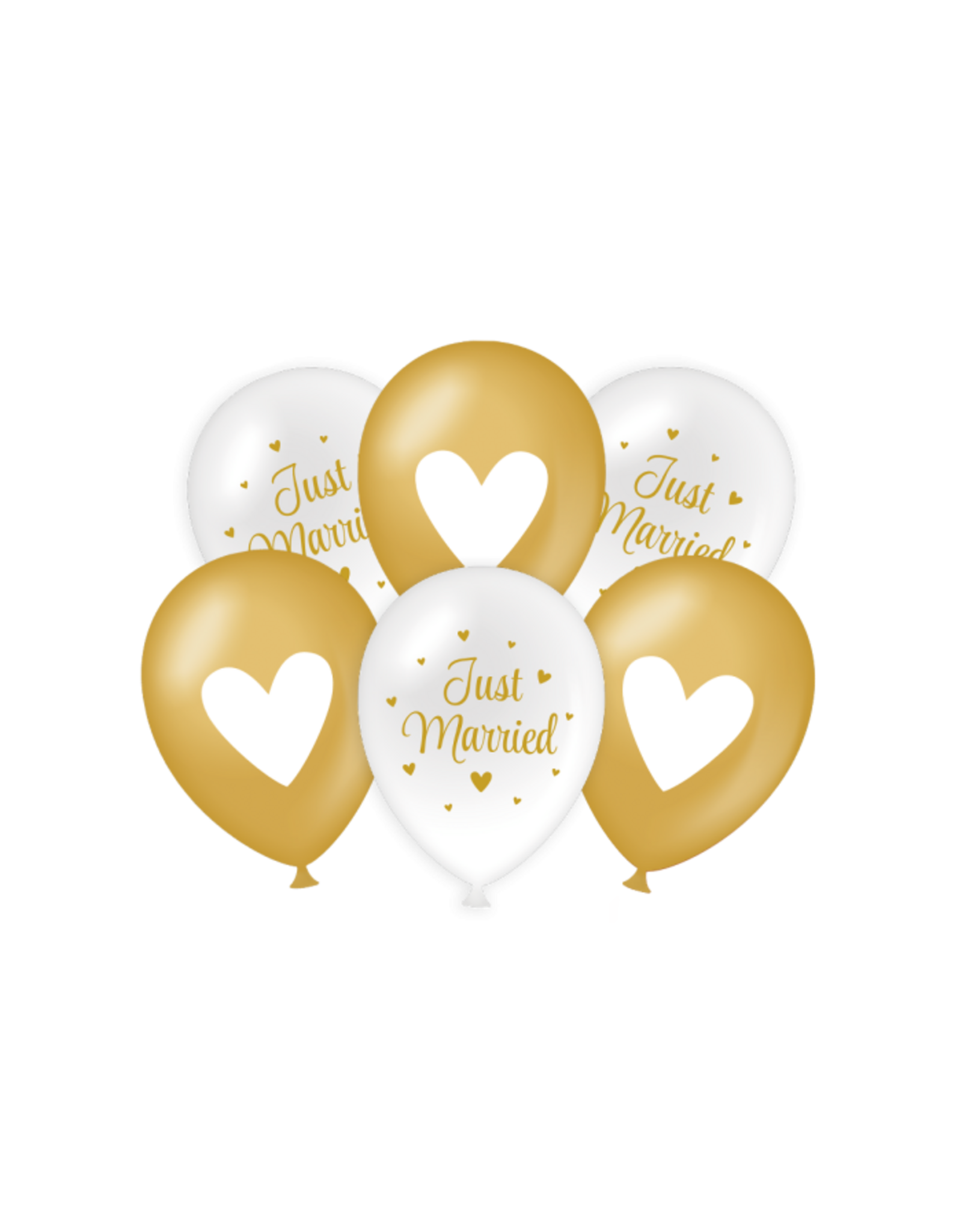 pd party Party Balloons Gold/White - Just Married