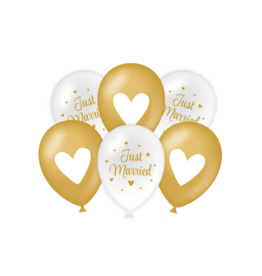 pd party Party Balloons Gold/White - Just Married