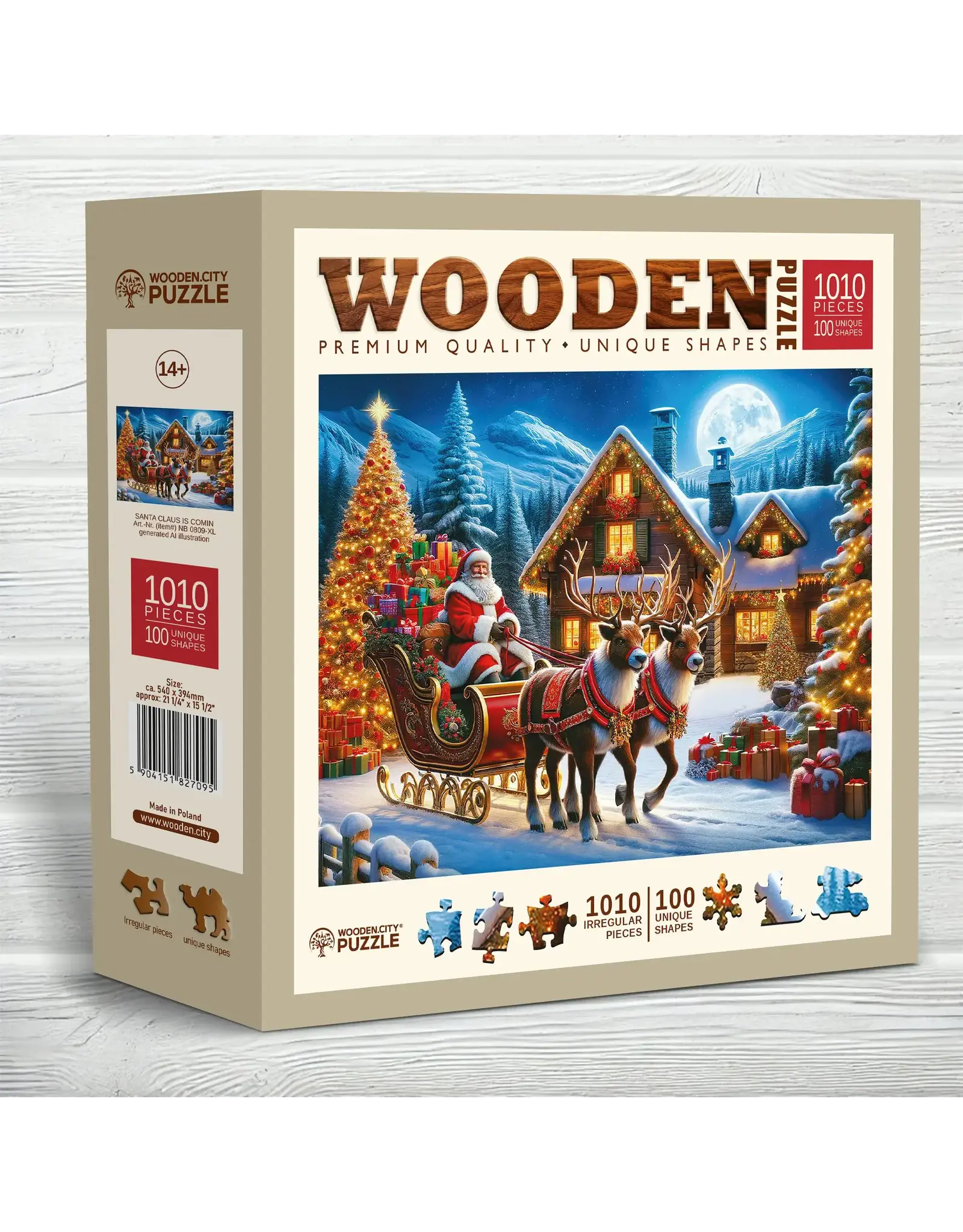 Wooden Puzzle 1010 Santa Claus Is Comming