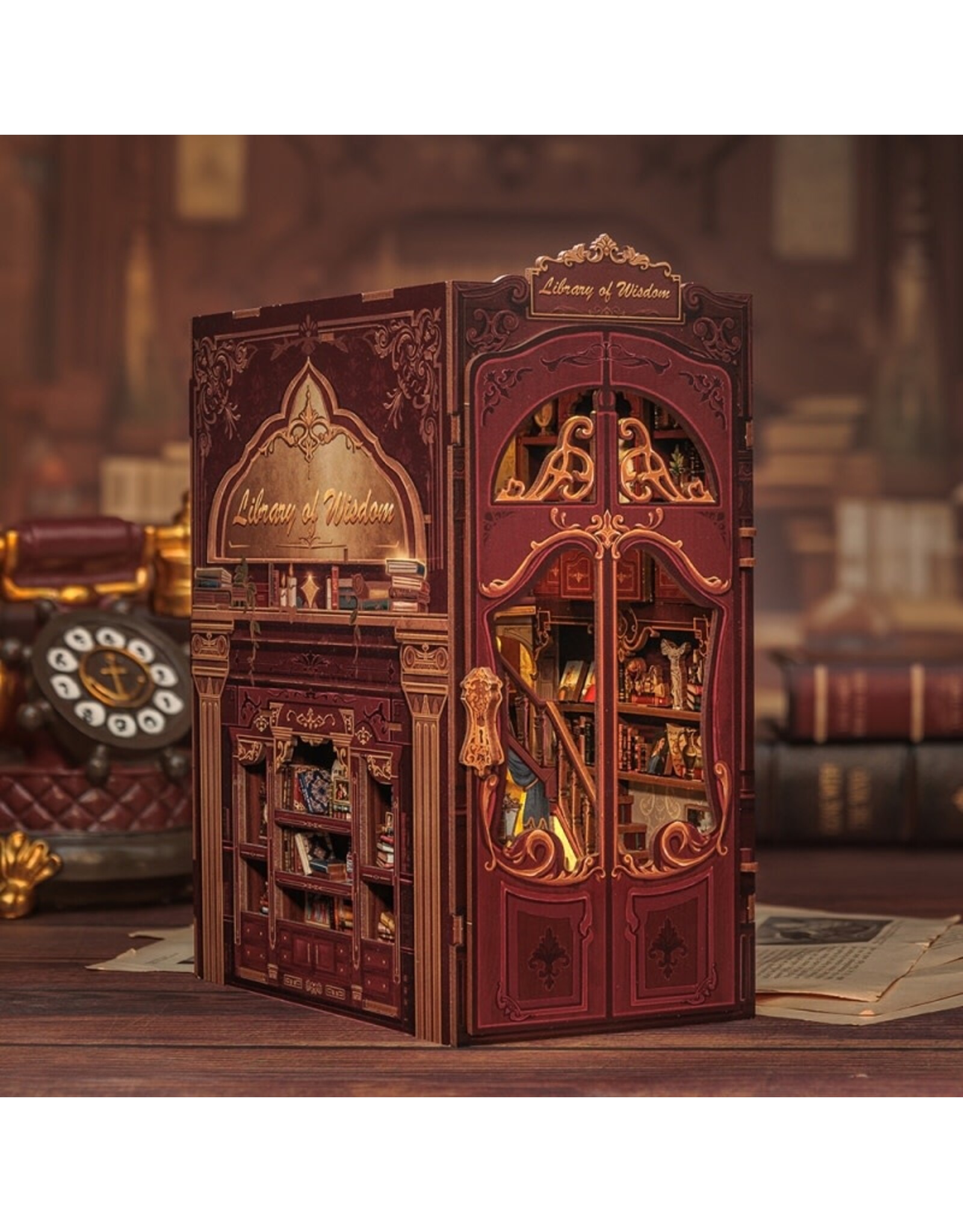 CuteBee DIY Book Nook Kit "Library of Wisdom"