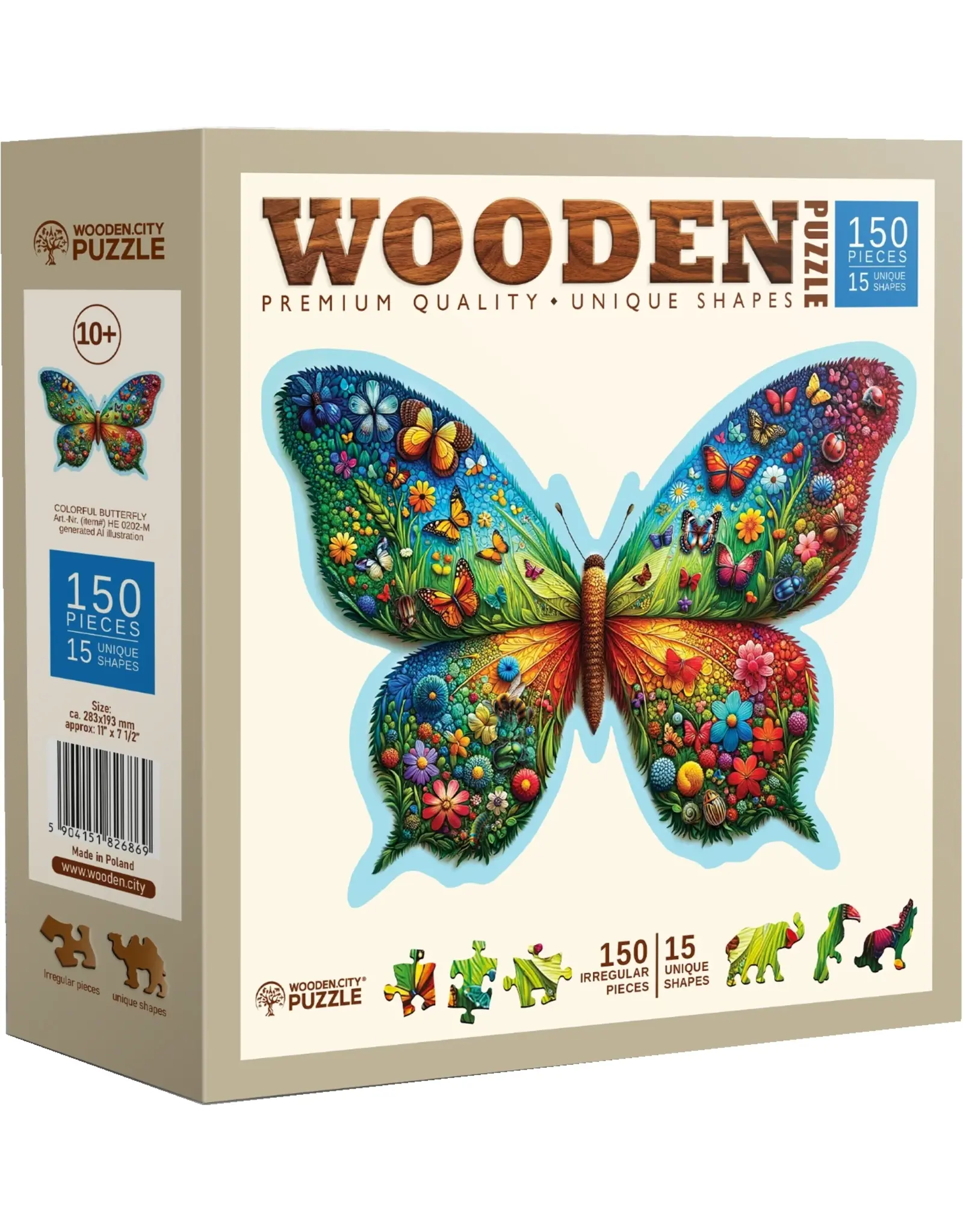 Wooden Puzzle “Colorful Butterfly”