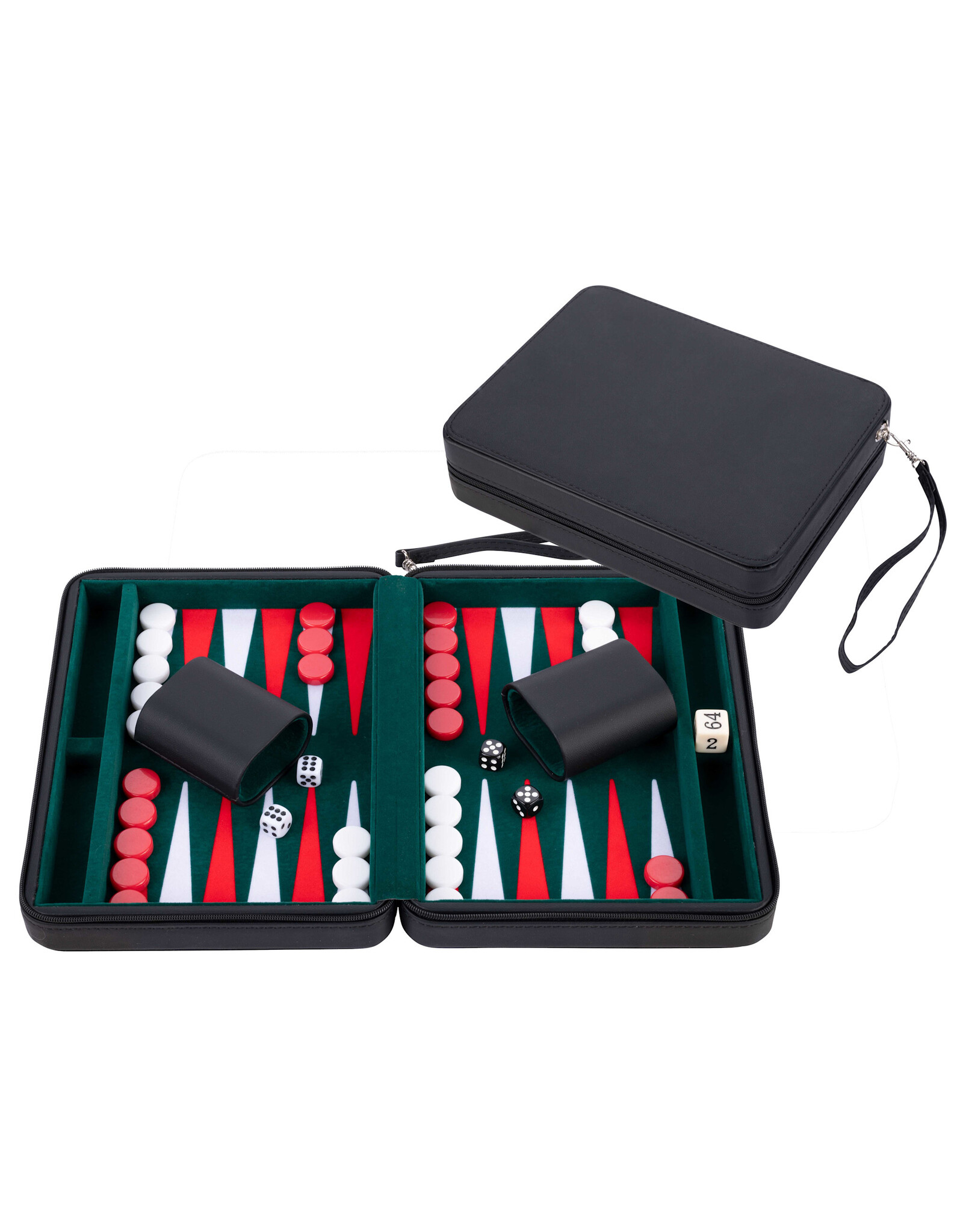 Backgammon met rits Zwart