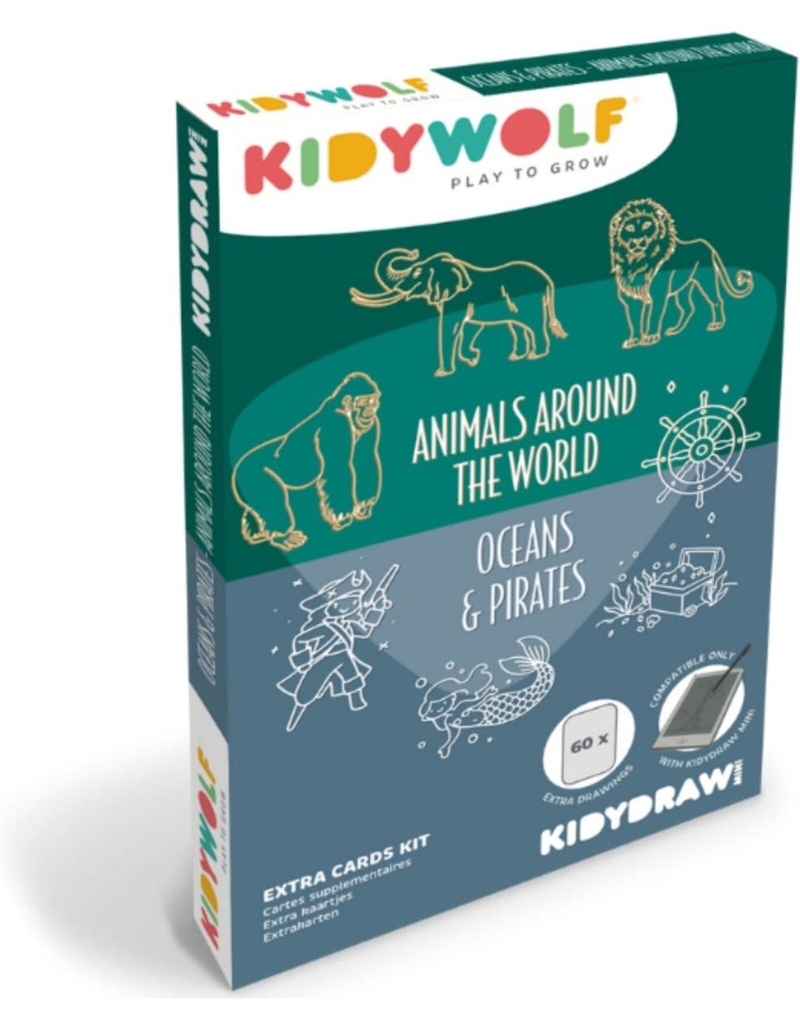 KidyWolf REFIL KIDYDRAW Mini - Dieren over de hele wereld & Oceanen en Piraten