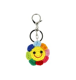 Schönes Schenken Taschenanhänger Blume gehäkelt